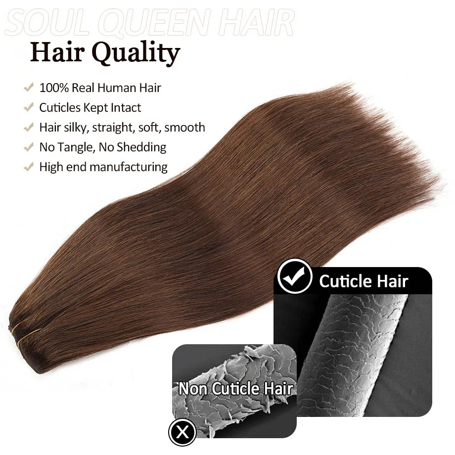 120g 8Pcs Clip In Hair Extension Human Hair Seemless Straight Brazilian Clip In Hair Extension Natural Hair Extensions for Girls