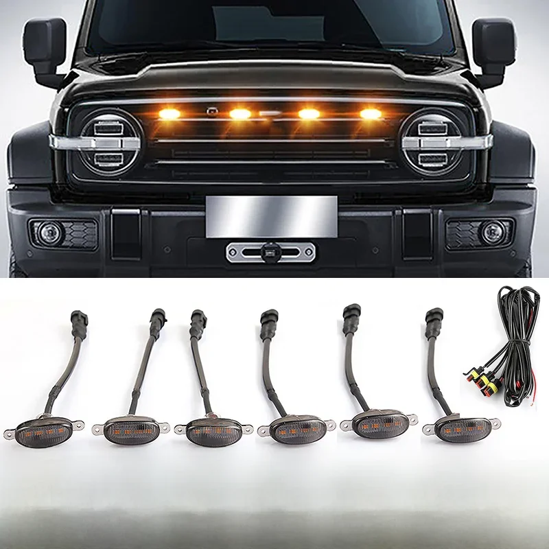 Lumières LED universelles pour voiture, calandre avant avec harnais, lampe œil d'aigle pour pick-up tout-terrain SUV Ford Toyota, accessoires de voiture