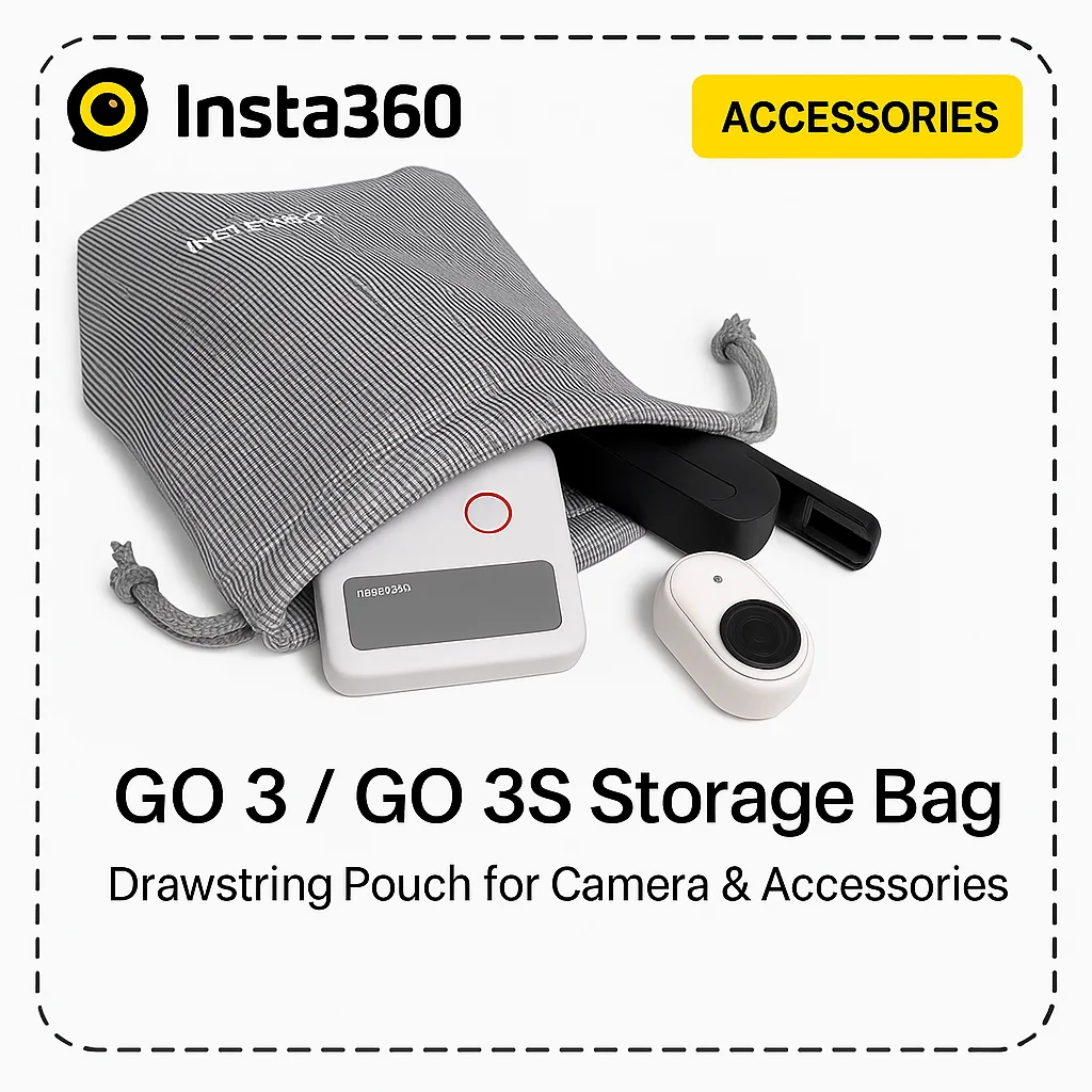 Travel Storage Sack for Insta360 GO 3 / GO 3S | Compact Soft Bag for Action Cam & Daily Accessories