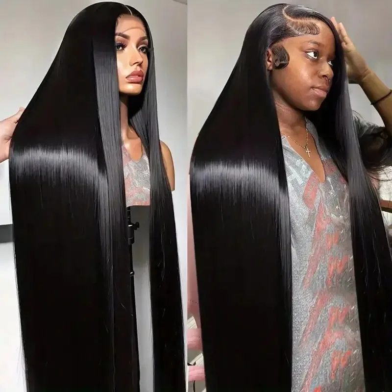 

YKB 250 Density Straight 13x6 HD Lace Front Wigs Human Hair Transparent Lace 13x4 Brazilian 5x5 Gluless Wig For Women 30 40 Inch