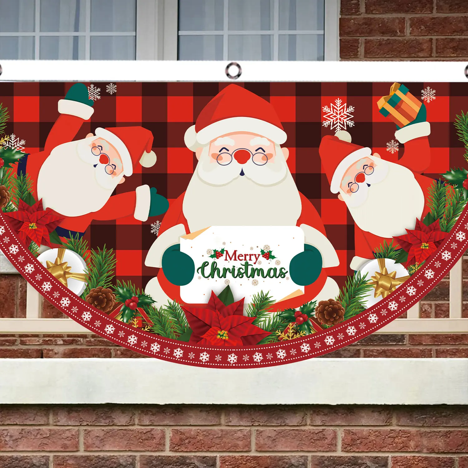 Christmas Outdoor Fan Flag Banner Merry Christmas Decoration For Home Xmas Ornaments 2024 Noel Navidad Kerst Natal New Year 2025