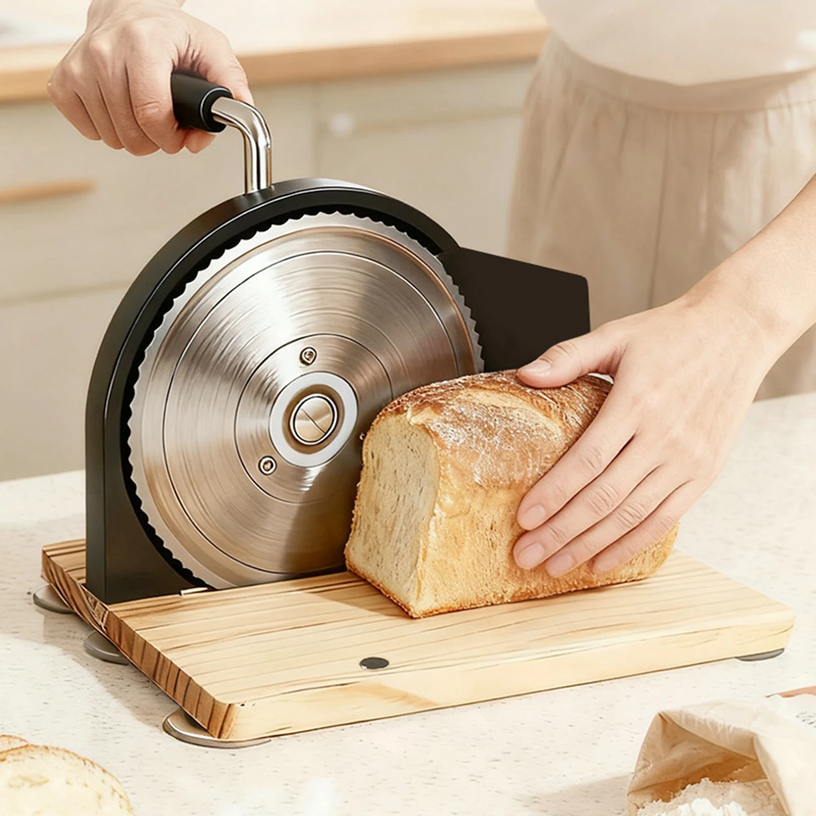Manual Bread Slicer Adjustable Thickness Stable Bread Cutting Machine Useful Kitchens Accessories for Sourdough Home Commercial