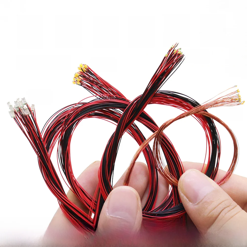 Micro Lampe LED SMD Filaire 0402 0603 0805 1206, 5 Pièces/Lot, Puce Filaire Litz Pré-Soudée, 20cm, 3V, Scènes de Modèle de Chemin de Fer, DIY