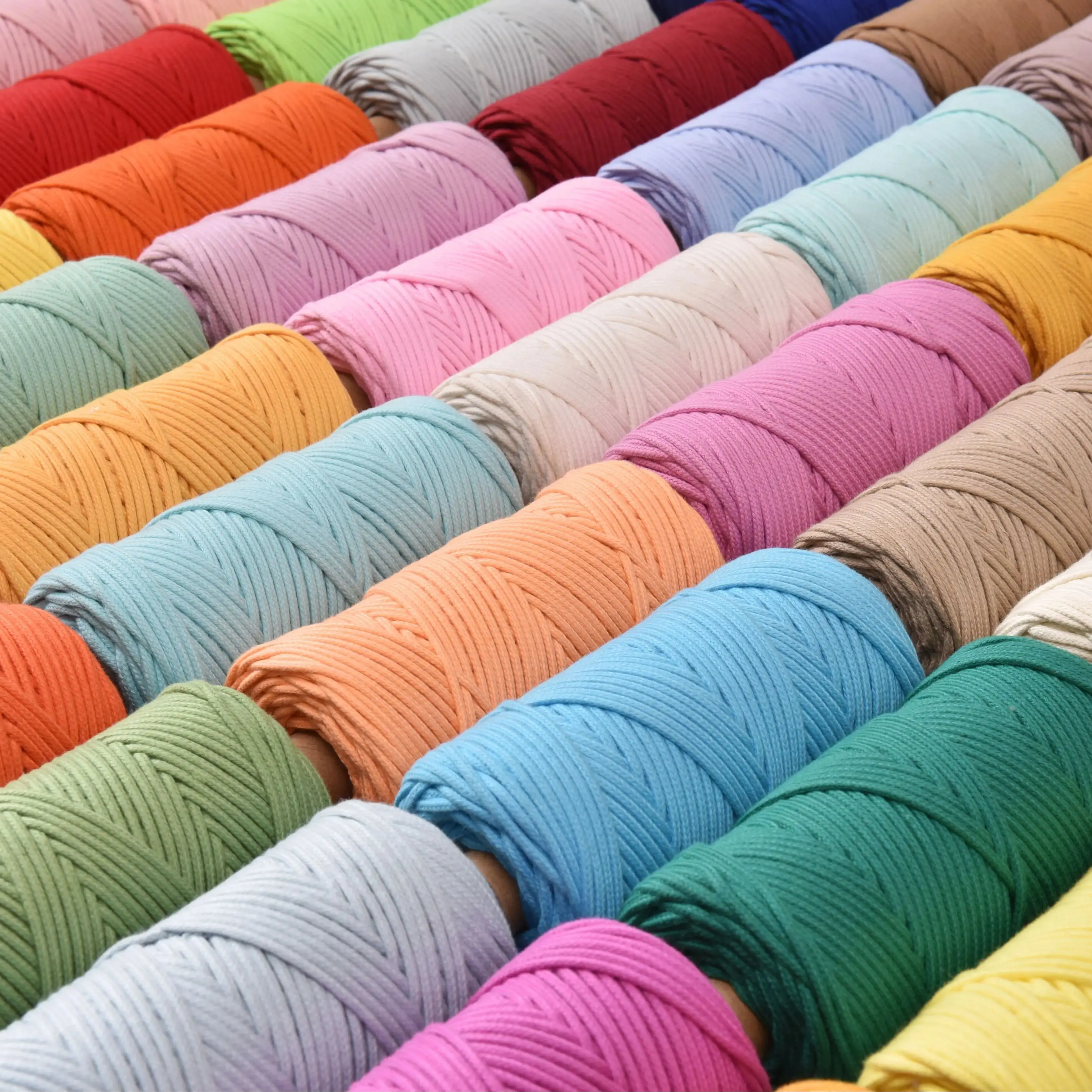 KNOTITUDE 3mm Poly Cotton Braided Macrame Cord 90Yards Hand Knitting Cord, Crocheting Bag Cord for DIY Crafts,Plant Hangers,