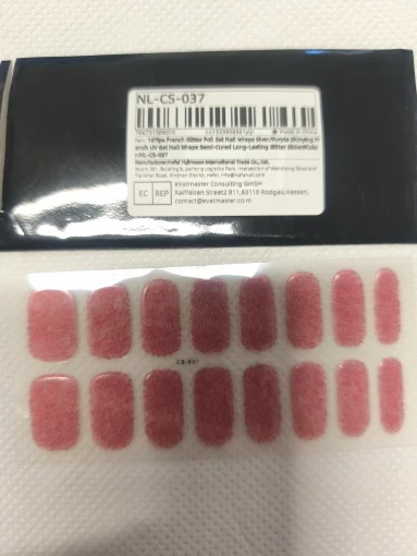 2024# New Semi-Cured Gel Nail Stickers Long-Lasting Solid Color Nail Strips UV Lamp Cured Manicure Gel Decal 16Tips photo review