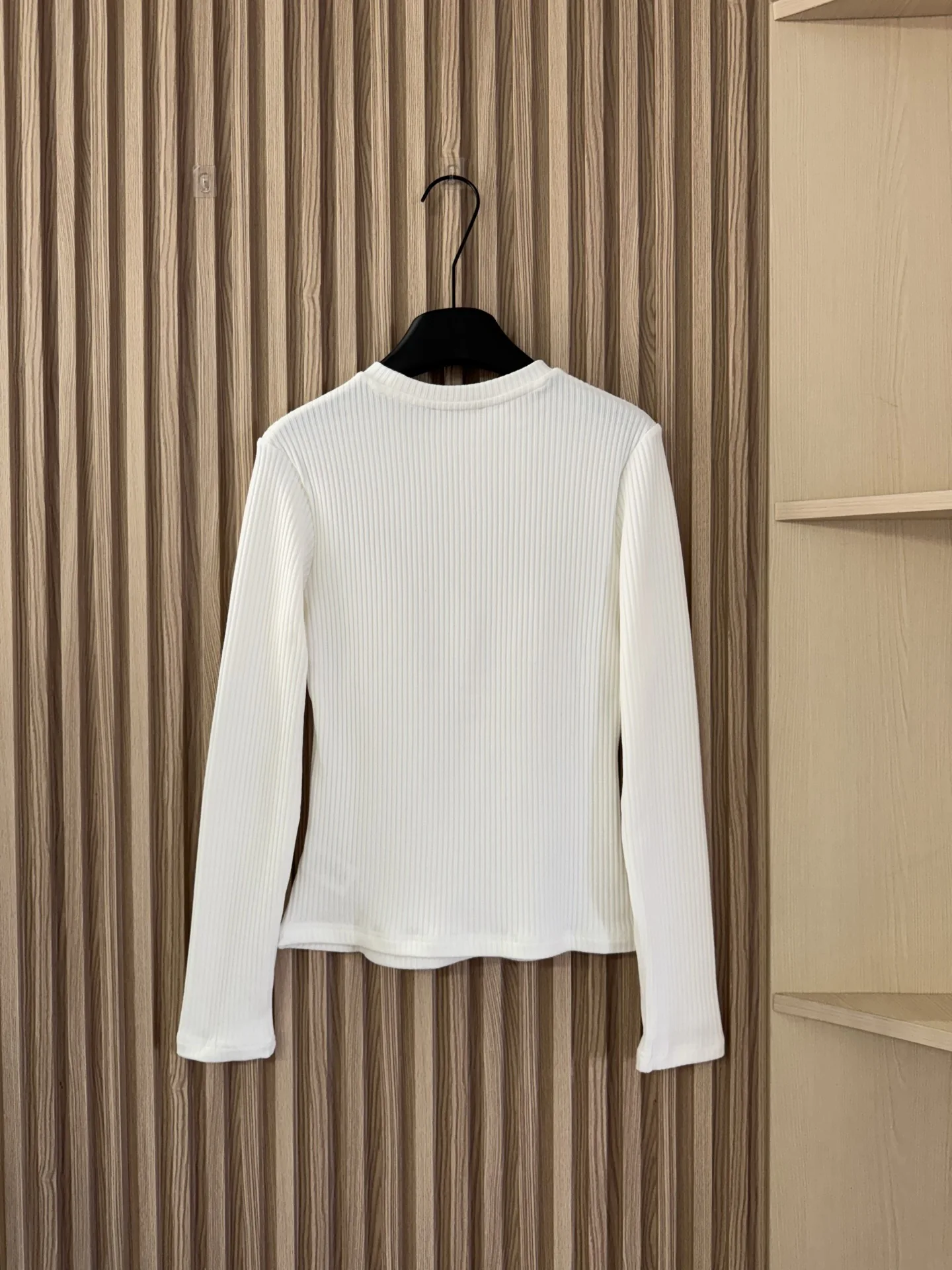 

Women's new thread elastic cotton waist cinched long sleeved T-shirt base shirt elastic close fitting T-shirt