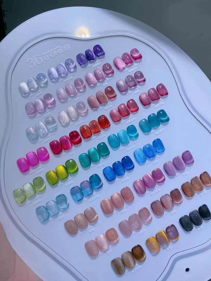 U · omeei 36 Farben 24 Farben nicht übereinstimmend Cat Eye Nagel Gel Set neues Modell 2024 Nail Art Kit Nagels tudio heiß verkaufen ungiftiges UV-Gel