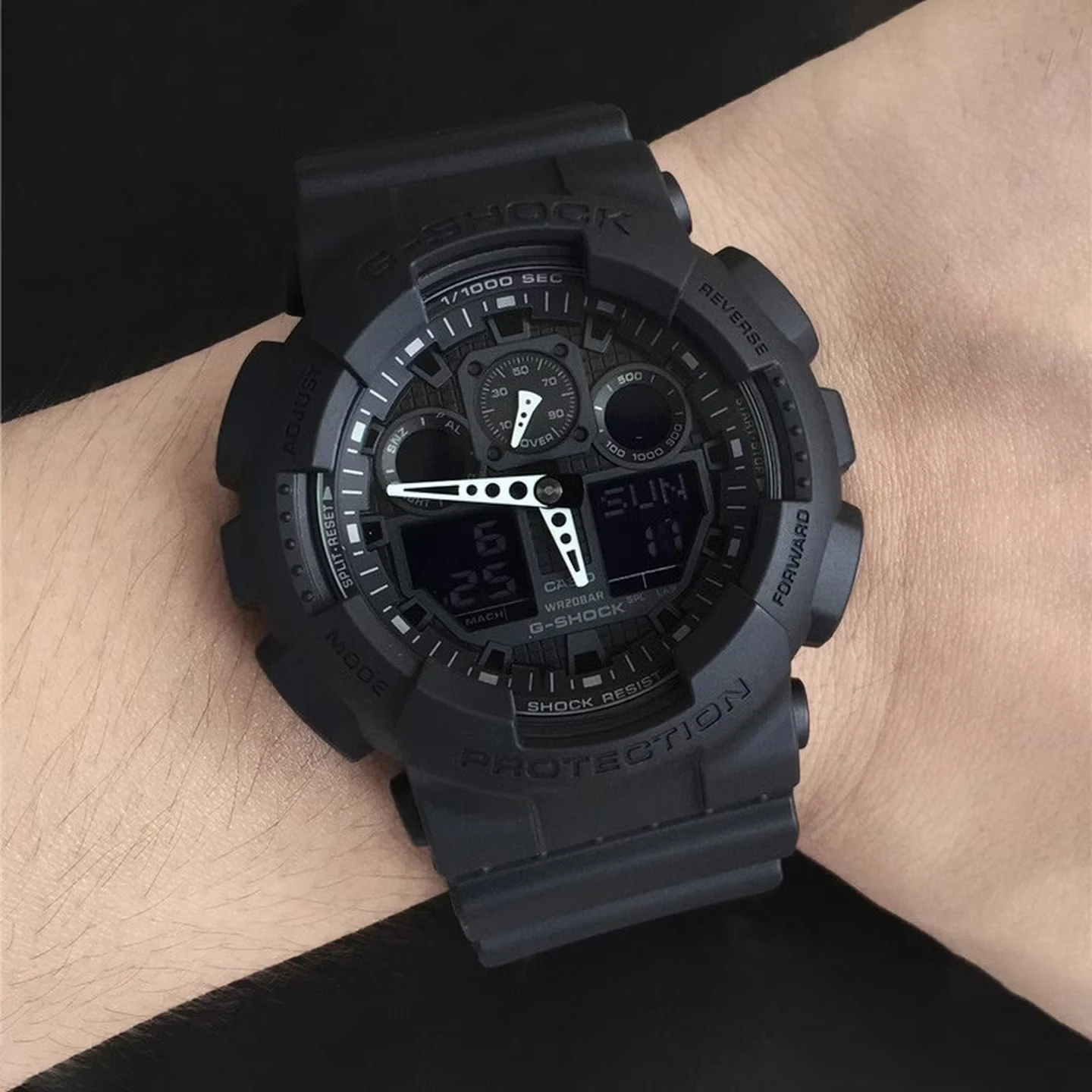 CASIO GA-100 Analog-Digital Watch, 200M Water Resistant, Shockproof & Anti-Magnetic, LED Backlight, Multifunctional