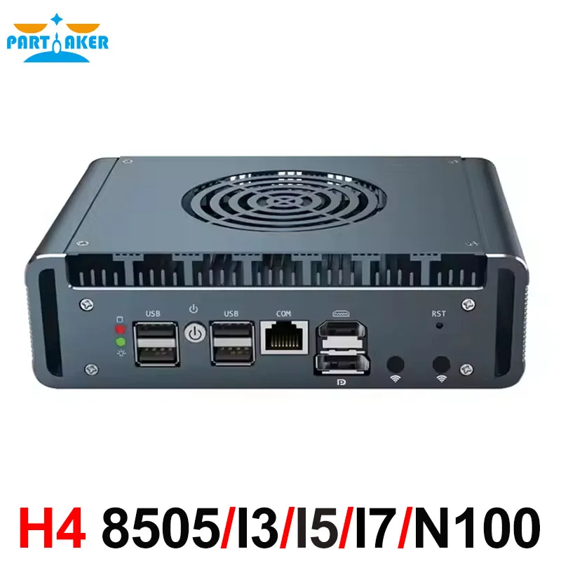 Partaker 11th Fan Mini PC 6 x i226-V 2.5G LAN Intel Core I7 1185G7 I5 1145G7 I3 1115G4 DDR4 pfSense OPNsense Firewall Router