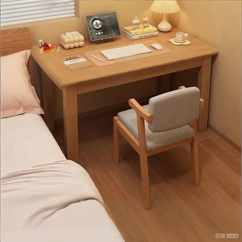Solid Wood Desk, Home Computer Desk, Student Study Desk, Office Desk, Rectangular Workbench, Small Table