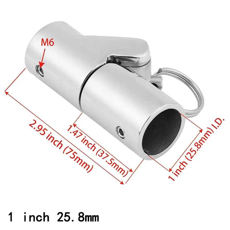 Conector de tubería de acero inoxidable 316 para barandilla de barco, Conector de junta de tubo de acoplamiento giratorio plegable