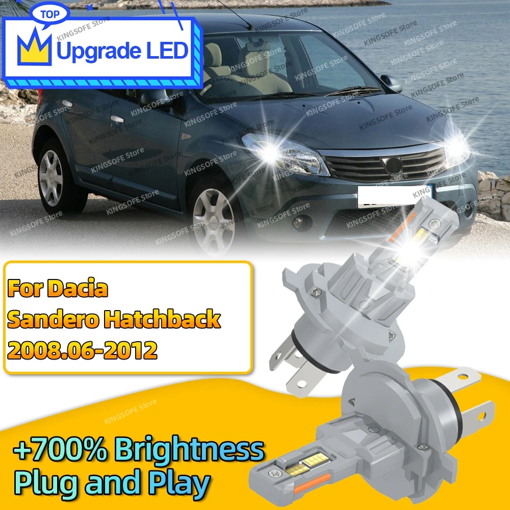 

6000K LED Headlight Bulbs CANBUS Lights 30000LM H4 Lamp Plug and Play For Dacia Sandero Hatchback 2008 2009 2010 2011 2012