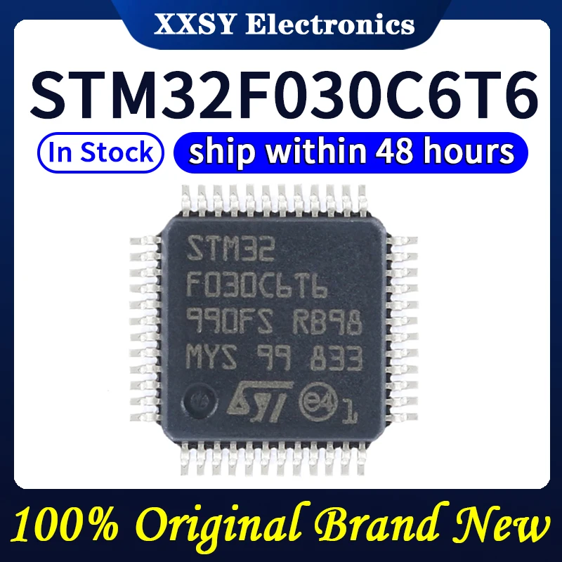 Original STM32F030C6T6 LQFP48, Qualidade 100%, Novo