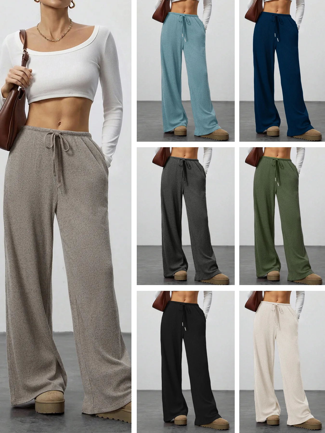 High Waist Comfortable Wide Leg Casual Jogging Pants, Versatile Athletic Trousers for Relaxed Fit, Ideal for Everyday Wear