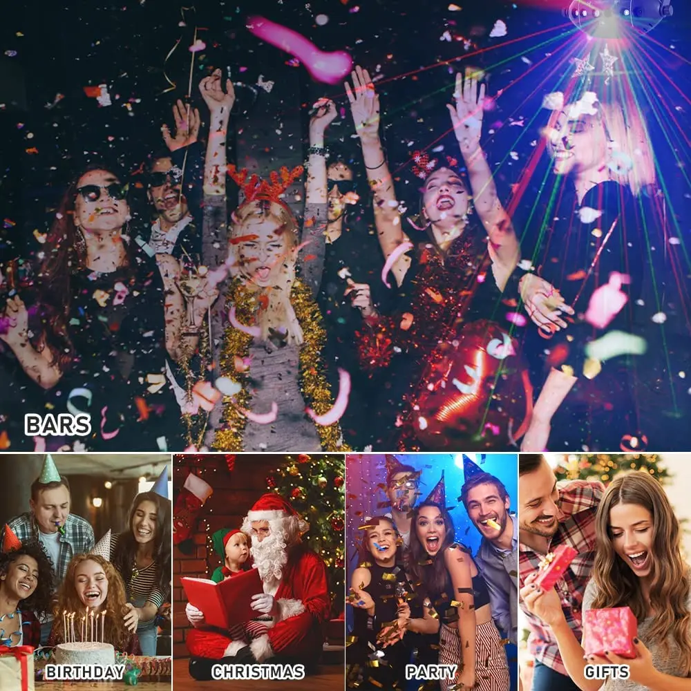 جهاز عرض نمط ديسكو ليزر RGB للحفلات ، إضاءة مسرحية ، حفلة عيد الميلاد ، تأثير النادي الداخلي ، ديكور العطلة ، دي جي #4