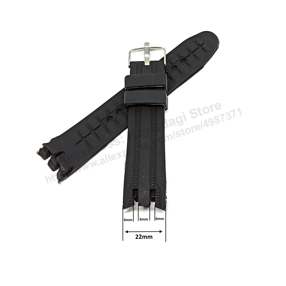 Swatch Irony Retrograde YRG400 , YRS403 , YRS404 Fits with 22mm Black Soft Silicone Rubber Replacement Watch Strap Band