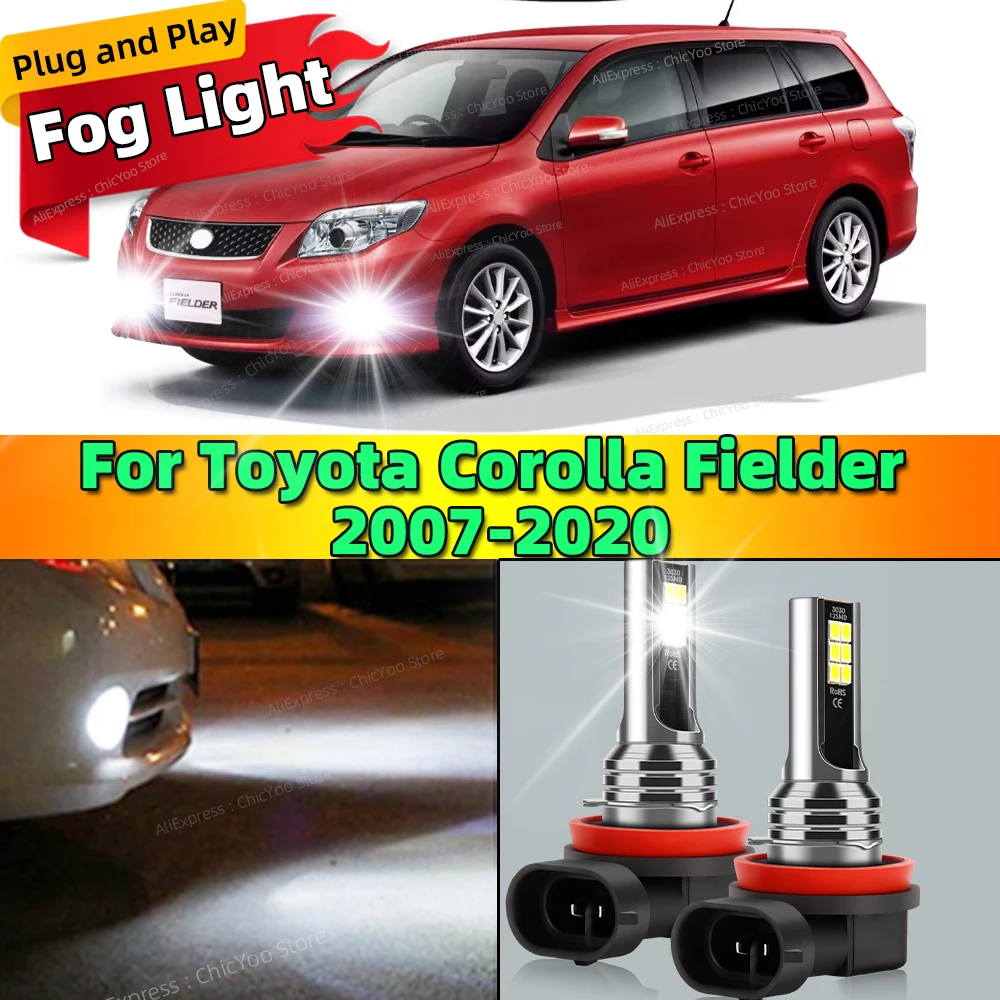 2Pcs 6000K Front Fog Light LED Bulb Accessories Car Lamp Canbus For Toyota Corolla Fielder 2007-2020 2008 2009 2010 2011 2012