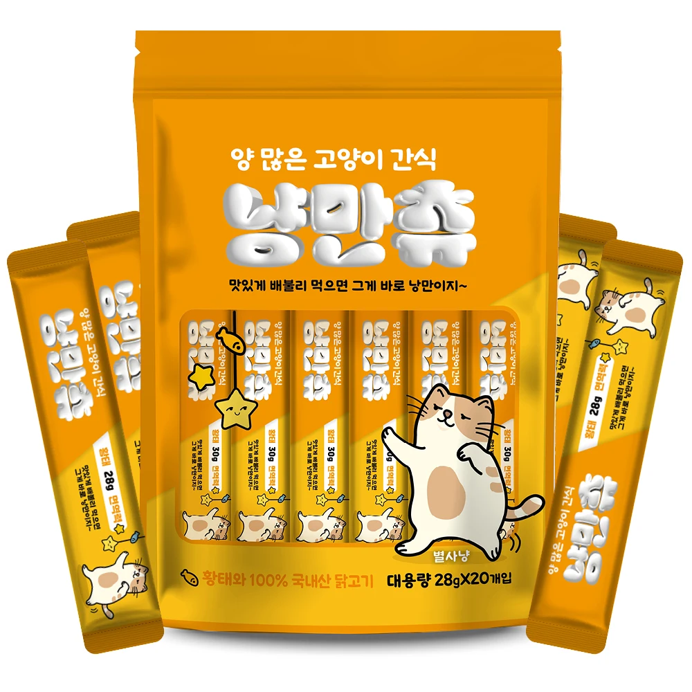 Large amount of cat squeezing snack Nyang Manchu large capacity chur 28g, 40 pieces, 60 pieces