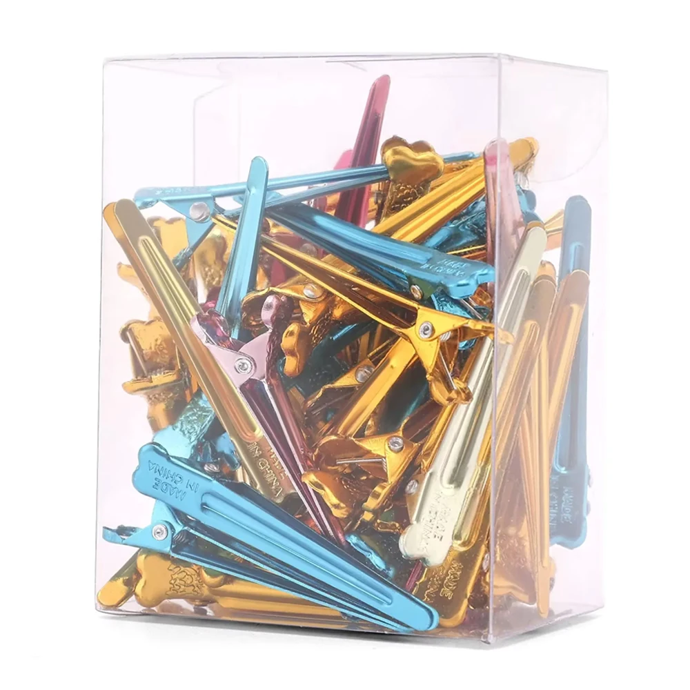 48pcs Hair Clips Hairdressing Clamps Claws Section Clips Barber Hair Styling Tools steel Hairpins Headwear Supplies