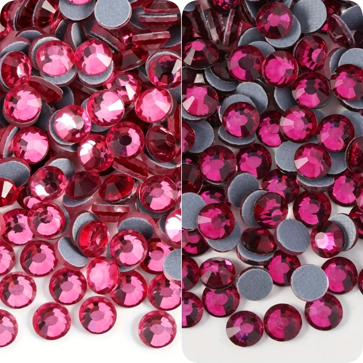 DMC Hotfix Rhinestones Rose/Fuchsia SS6-SS20 Flatback Glass Hotfix Rhinestone 1440Pcs  For Garment Shoes DIY