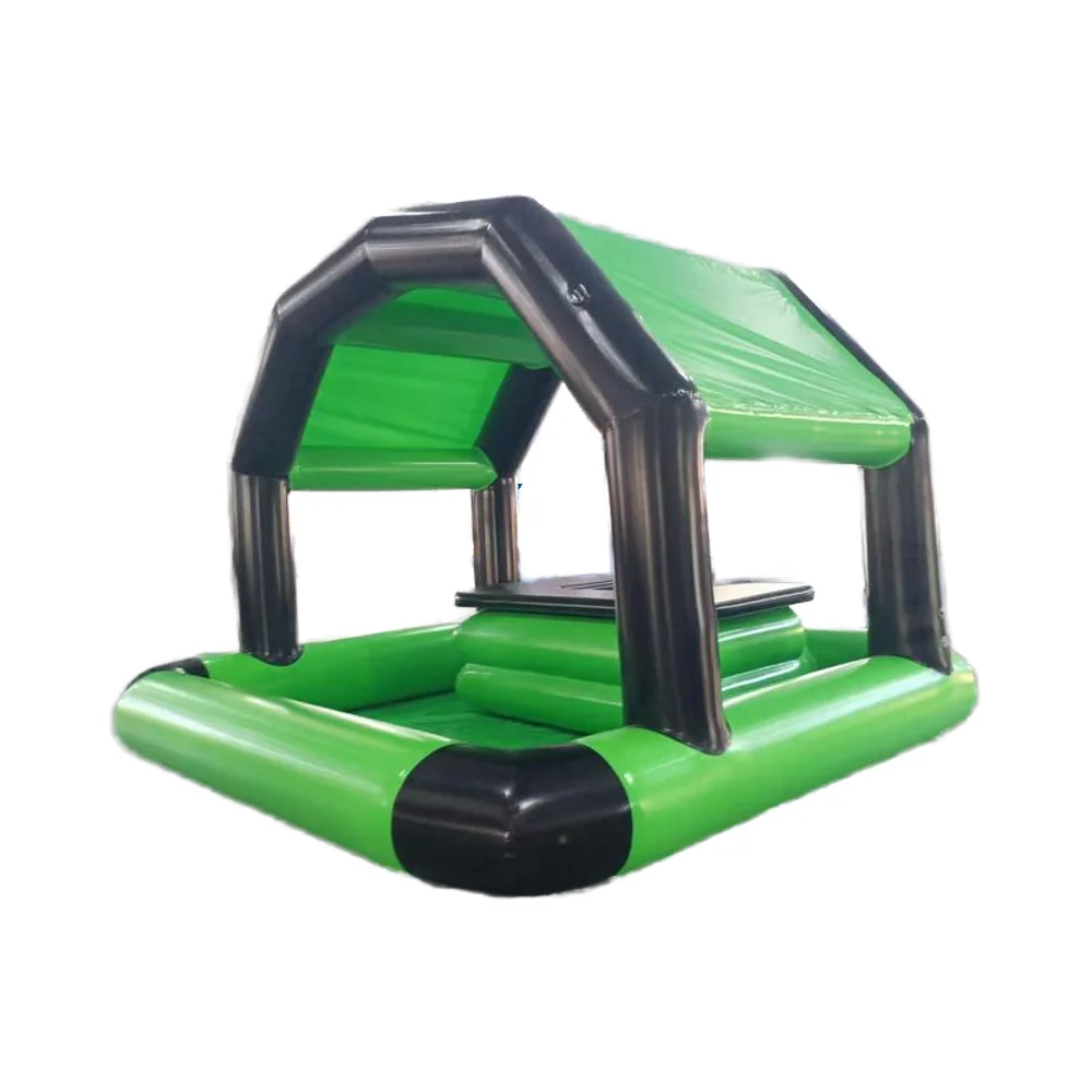 Commerical PVC Backyard Inflatable Pool Bar Portable 13FT/4m Inflatable Pub House Blow Up Pool Bar for Outdoor Party Event