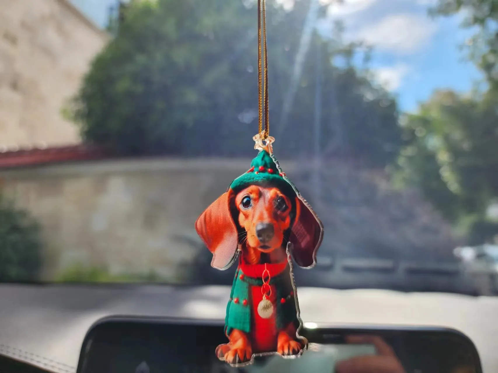 

Cute puppy colorful balloon pendant, acrylic cute interior rearview mirror decorative pendant