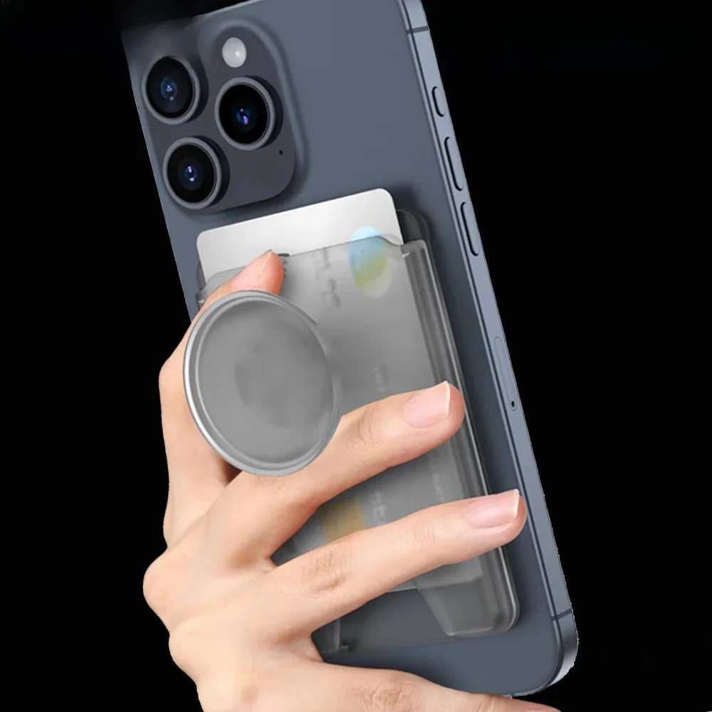 Magnetyczny uchwyt na kartę Uchwyt na telefon do iPhone'a 16 15 14 13 12 Pro Max Do Samsung Grip Finger Ring Stand Akcesoria — zdjęcie 2