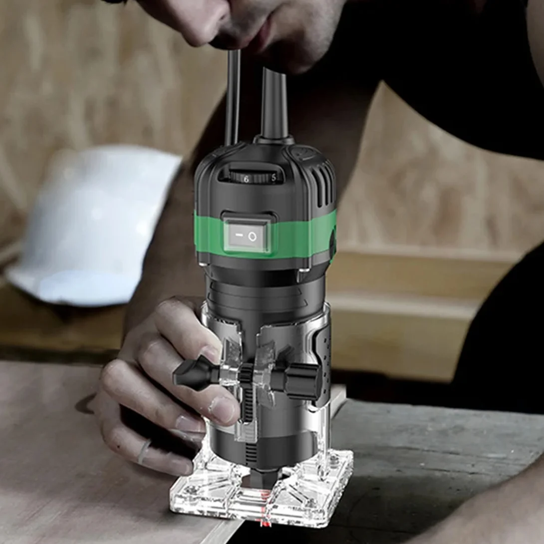 6,35-mm-Elektrofräser 800W Holzfräsmaschine Tischlerei Holzbearbeitung Laminat Manuelle Trimmwerkzeuge Fräser Elektrowerkzeuge