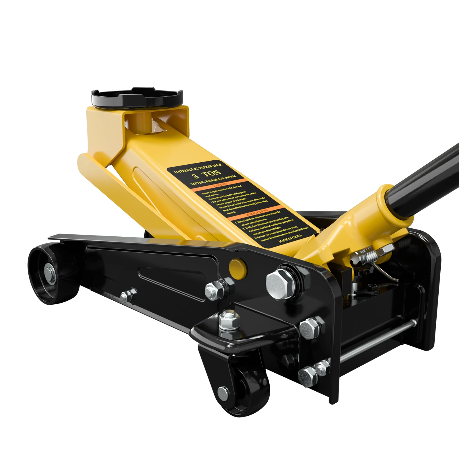 

3 Ton Low Profile Hydraulic Floor Jack Heavy-Duty Steel Dual Piston Quick Lift 360° Swivel Casters for Car SUV Truck Auto Repair