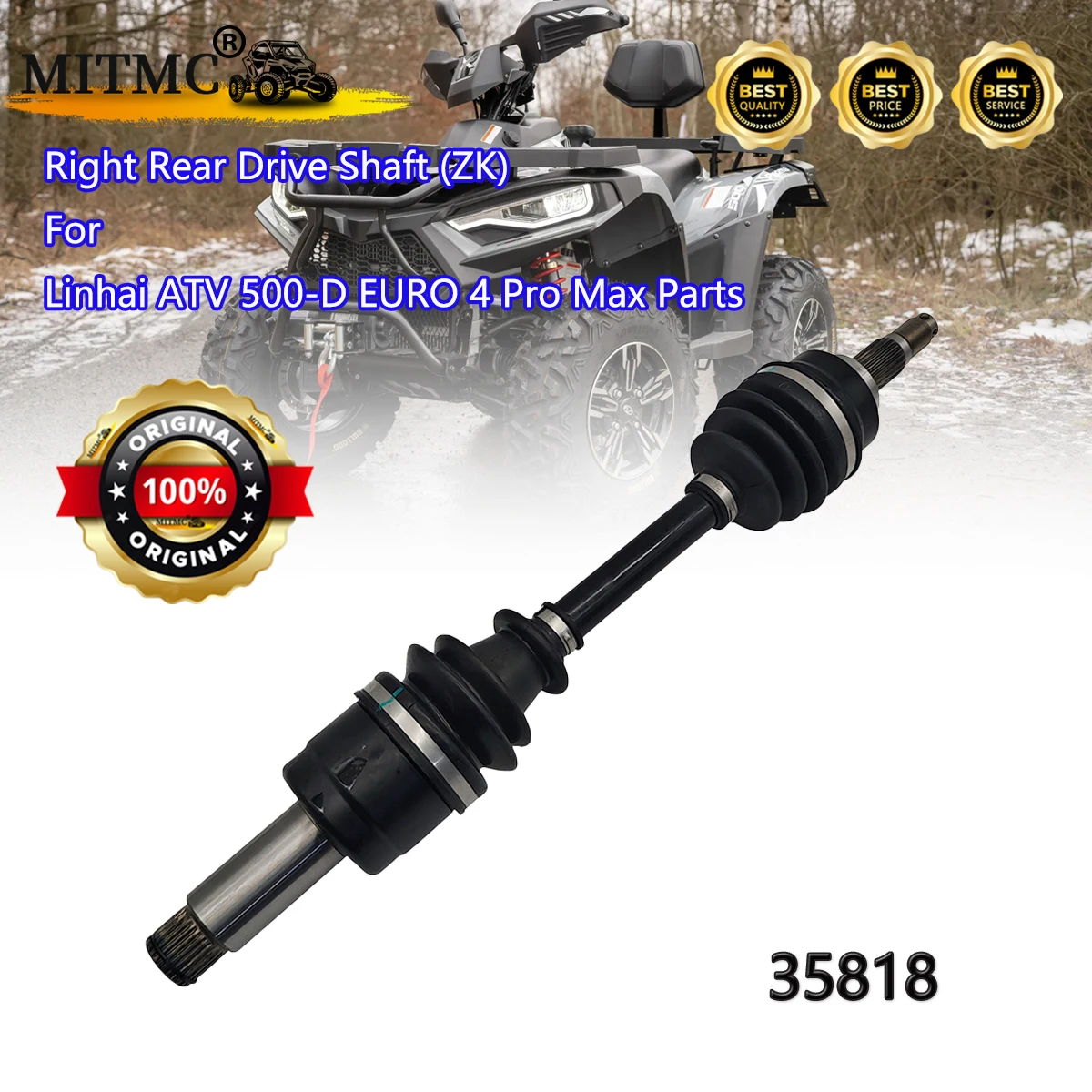 

Правый задний приводной вал (ZK) для Linhai ATV 500-D EURO 4 Pro Max, код деталей 35818