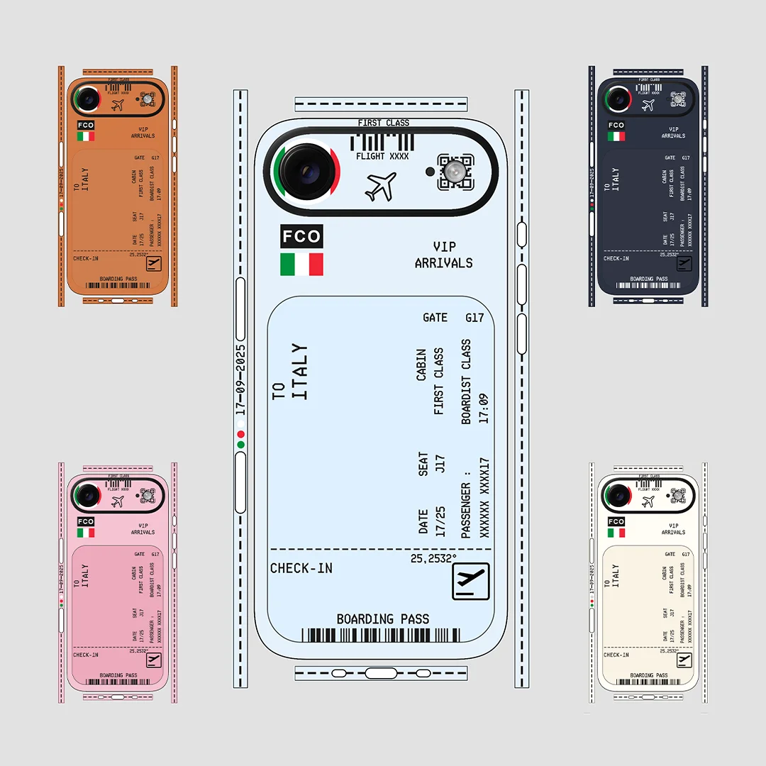 

Наклейки для iPhone 17 Air - Скины для iPhone - Коллекция IAM013 Tickets To Italy от Nexa Skin Wraps - Виниловые наклейки
