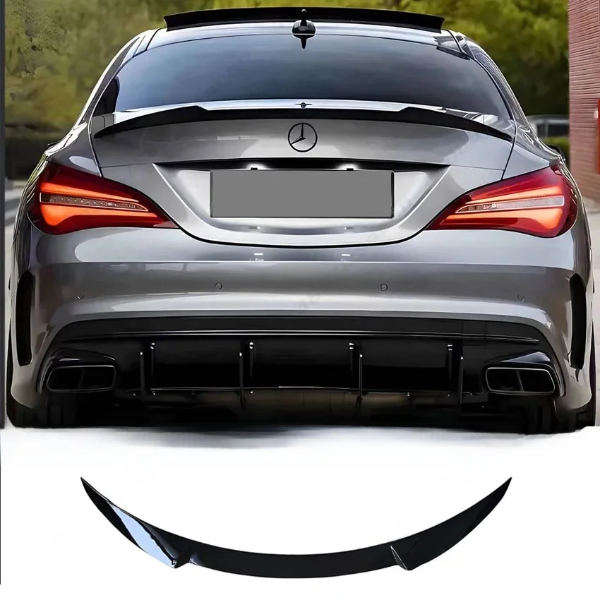 Dla Mercedes CLA C117 CLA180 CLA200 CLA260 CLA45 AMG 2013-2018 Samochodowy Tylny Spoiler Klapy Bagażnika, Zestaw Body Kit, Czarny Połysk, Wygląd Karbonu — 2
