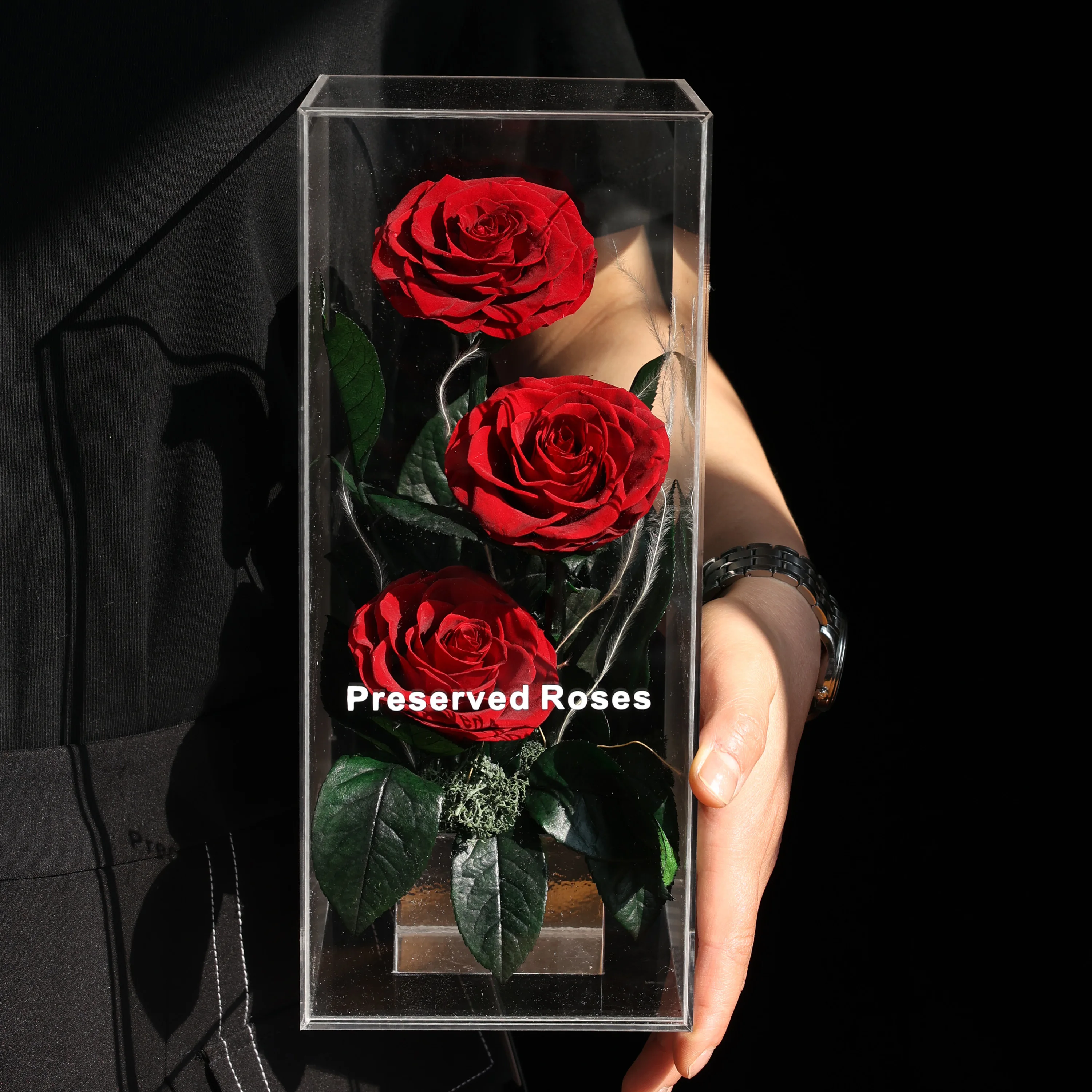 

Gifts for Her Preserved Roses,Real Flowers in Clear Acrylic Box,for Valentine's Day Anniversary Birthday Mother's Day Christmas