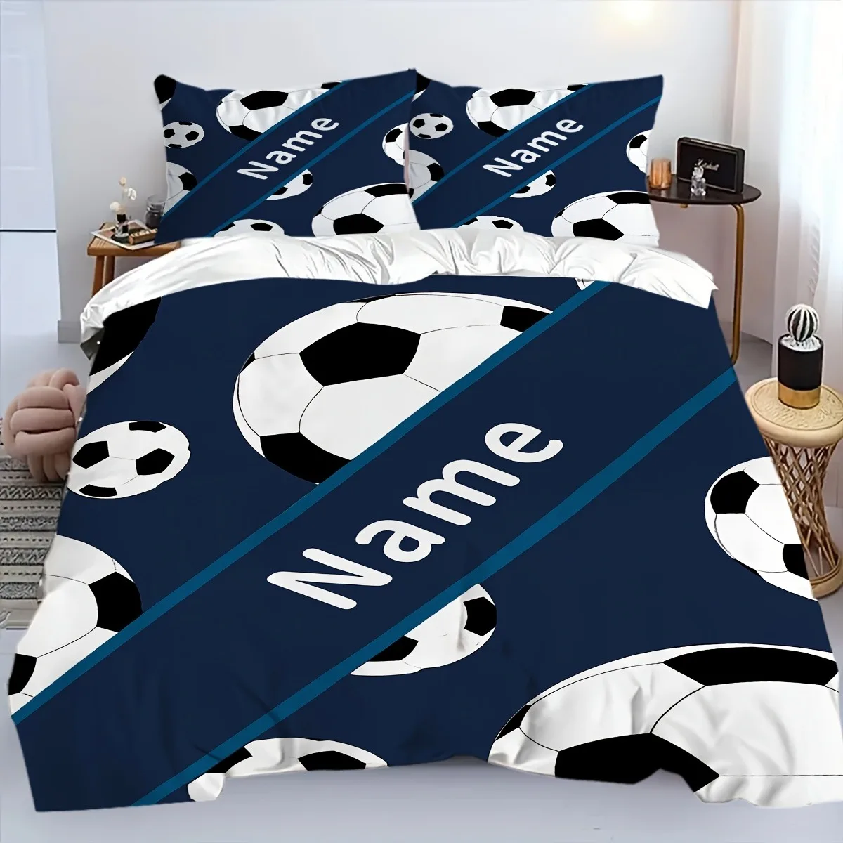 

Christmas,Customization Football Duvet Cover Set Bedding Universal, Cute Printed Cartoon Quilt Cover Comforter Sets Home