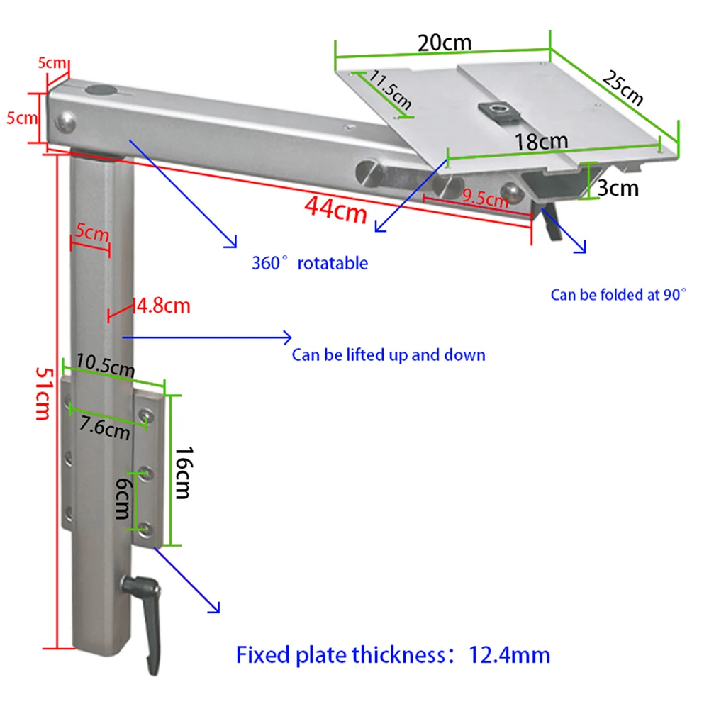 أرجل طاولة قابلة للتعديل من سبائك الألومنيوم RV قابلة للتعديل، دعامة أرجل طاولة 360 درجة لليخوت قافلة RV سهلة التركيب.