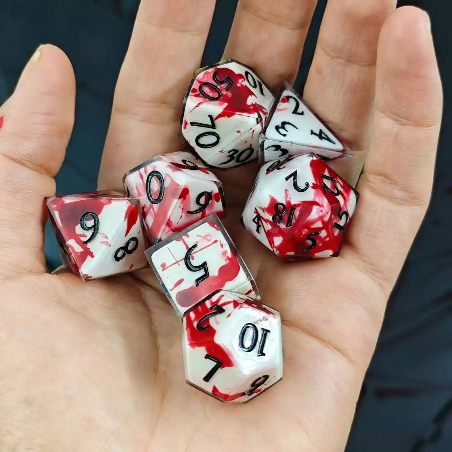 Blood Dices set Resin Cube RPG D&D Dice D6 for DND gifts Resin Dice red sharp edge resin dice for Dungeons and Dragons TRPG Dice