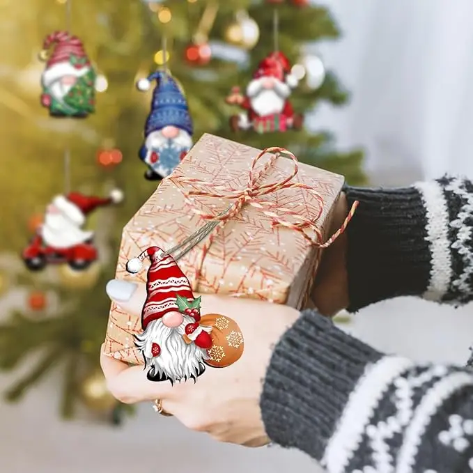 Christmas Mini Santa Claus Figurines 24 Pack, Multi-shape Cute Plush Dolls, Christmas Tree Hanging Ornaments, Holiday Party Scene Decorations, Cozy Home Decor