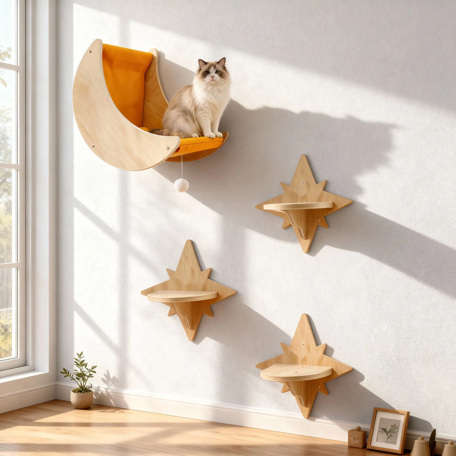 Casa luna para gatos – Estante decorativo de pared - imagen 3