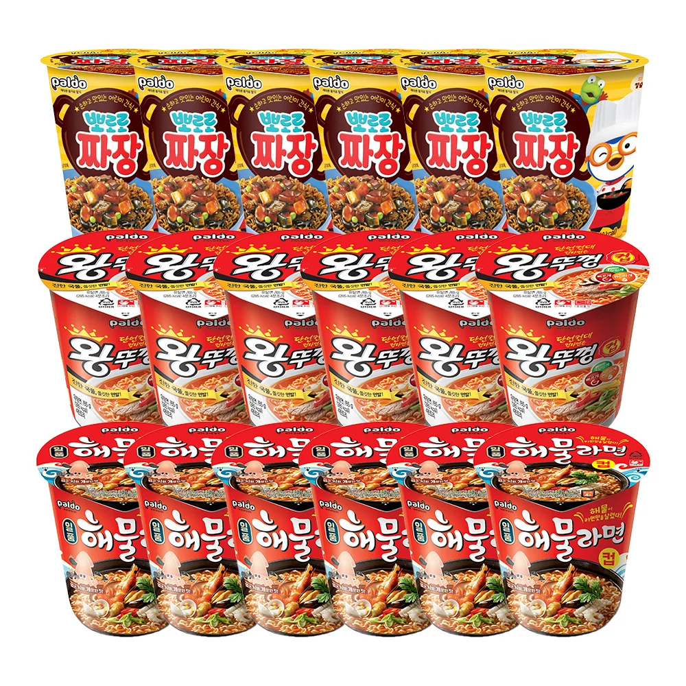 Paldo King lid Cup 65g x 6 pieces + seafood Cup 65g x 6 pieces + 65g x 6 pieces