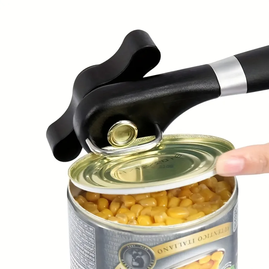 Effortless Stainless Steel Can Opener – Easy-Grip, Multi-Use, No Electricity, Safe & Portable