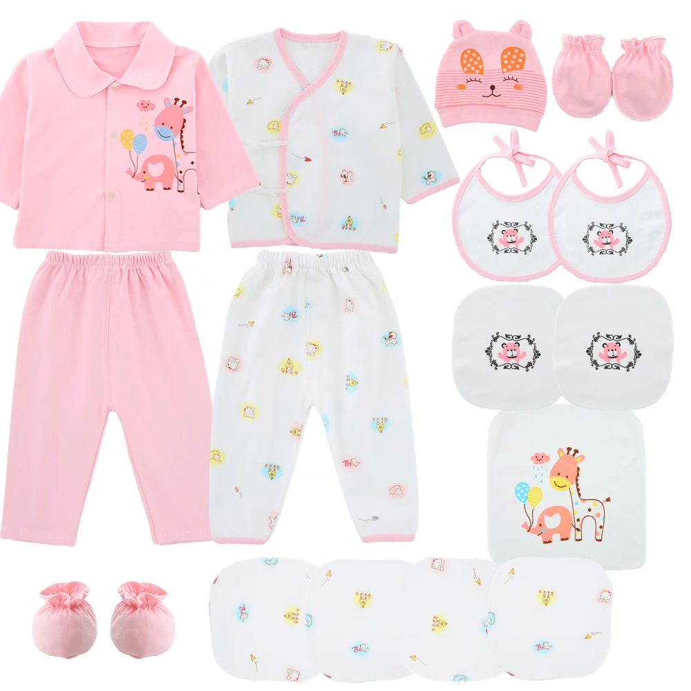 18PCS Newborn Clothes Set Baby Gift Pure Cotton Baby Set 0-3 Months Autumn Spring Kids Clothes Suit Unisex No Box