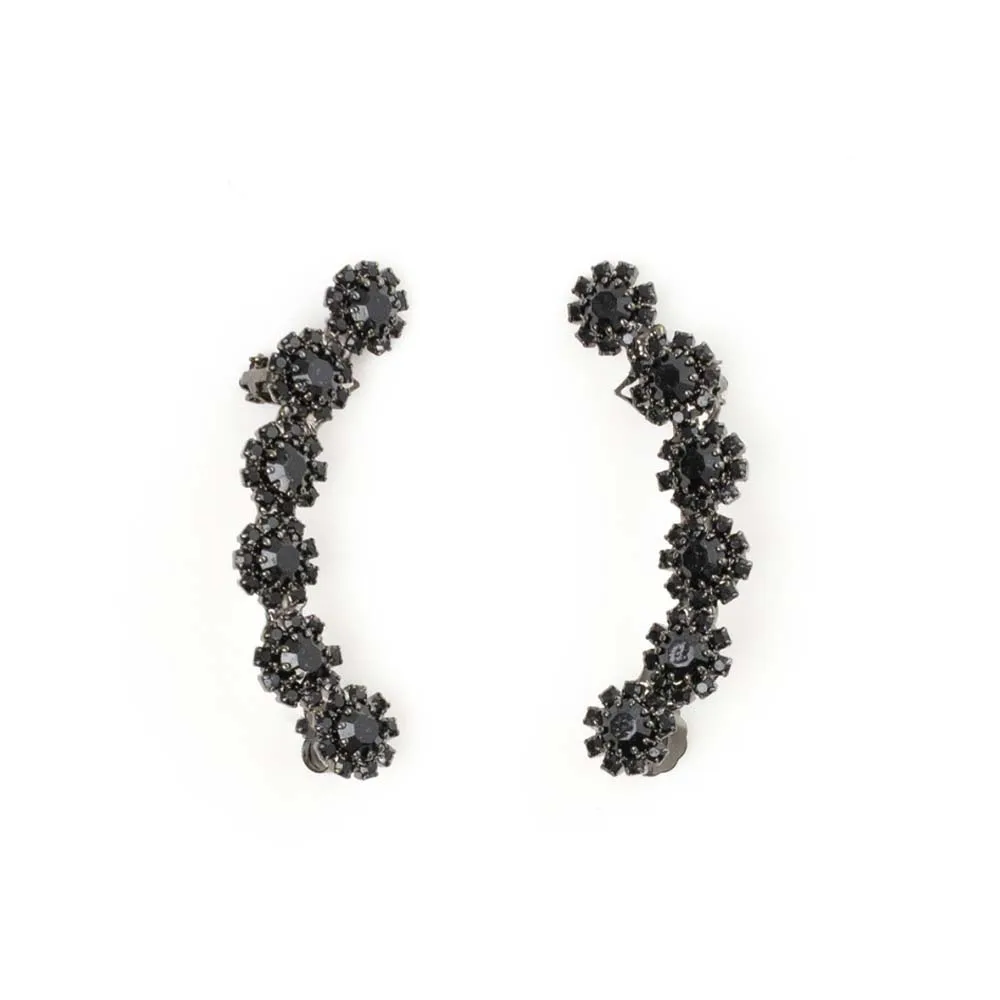 Stonefans Flower Ear Clip Jewellery Without Piercing Earrings for Women Sparkling Cuff Ear Elegant Fashion Wedding Jewelry Gifts