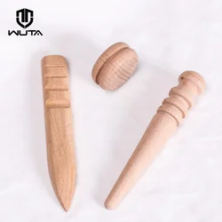 WUTA 1PC Wood Slicker Leather Edge Burnisher Polished Grinding Tools Smooth Grooves Leather Craft Working Tool