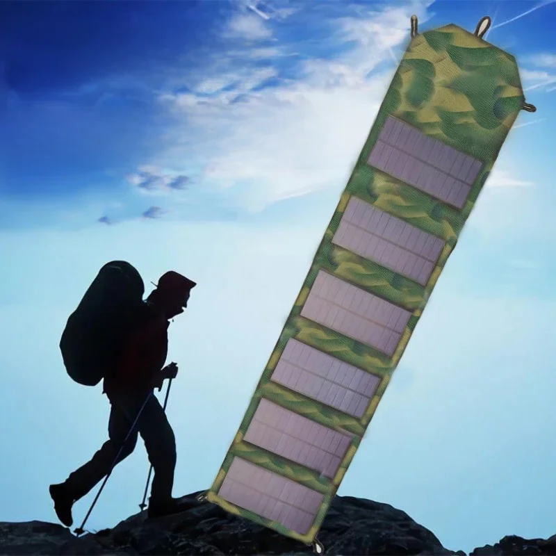 1000W Solar Folding Panel Camouflage Portable Bag USB Solar Charger Outdoor Power Supply for Home Mobile Phone Power Generator