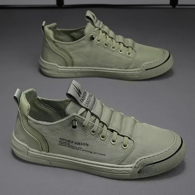 Grün Männer Casual Schuhe Eis Seide Leinwand Schuhe für Männer Wanderschuhe Outdoor Turnschuhe