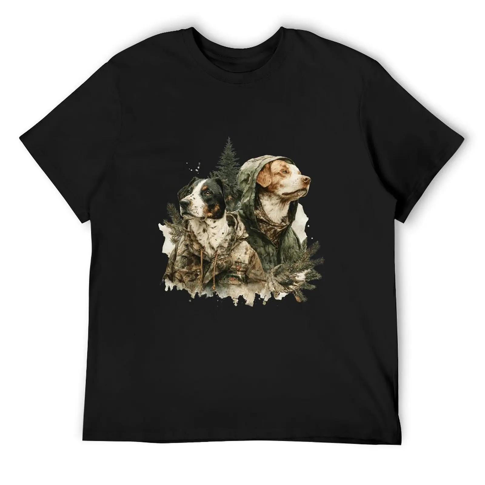 Camo Camouflage DAD Deer Fishing Graphic Black Tee Hunting Daddy Outdoor Work Casual Apparel