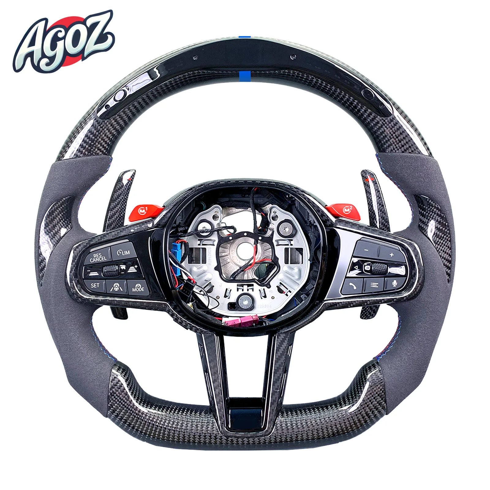 For BMW G87 G80 G82 G81 F90 G01 G02 G05 G20 G30 F30 F10 G29 G42 Old Upgrade New M4 Carbon Fiber Steering Wheel  Customized