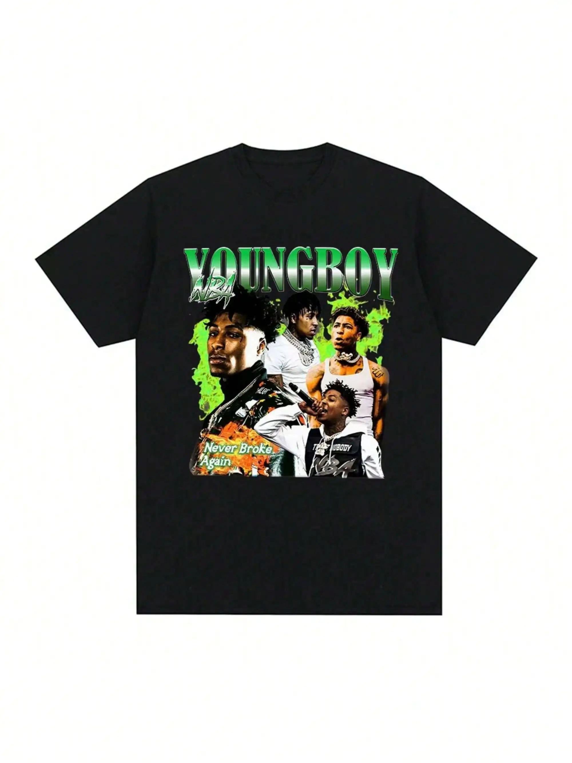 Camiseta YoungBoy Never Broke Again, camiseta estética de alta calidad de manga corta de gran tamaño, ropa de calle Vintage de Hip Hop para hombre