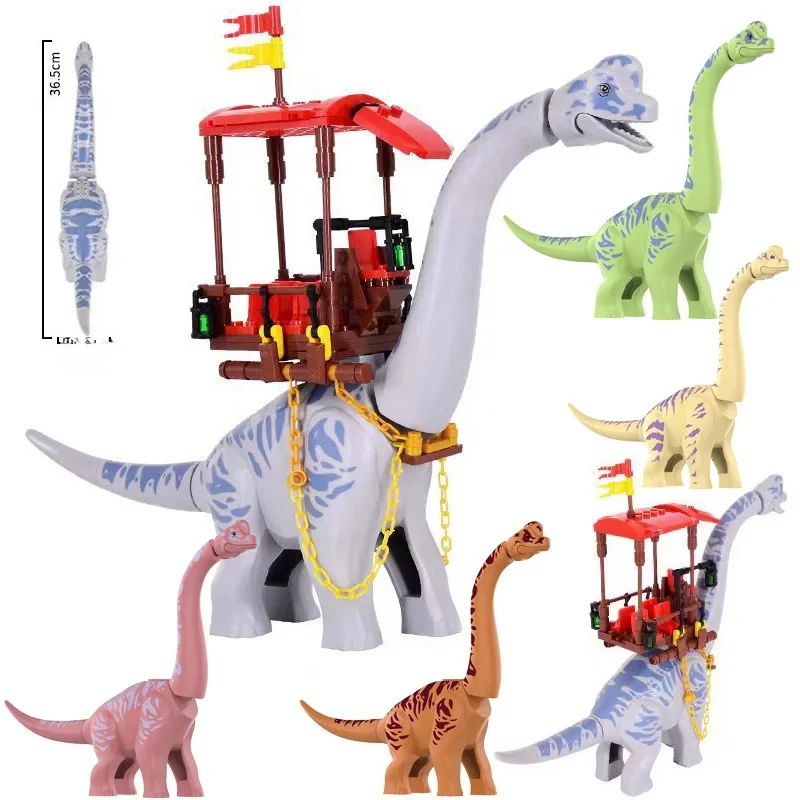 MOC Jurassic Dinosaurier Welt Dino Park Große Brachiosaurus Modell Bausteine DIY Dinosaurier Figuren Ziegel Spielzeug Für Kinder Geschenke
