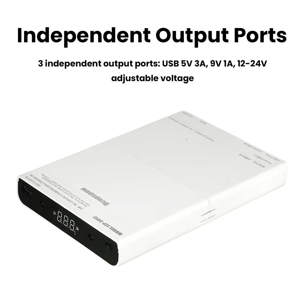 12*18650 DC Uninterruptible Power Supply Box, Adjustable-Voltage Optical Modem/Router DIY Power Bank Kit, 5V, 9V and 12V Outputs image 2
